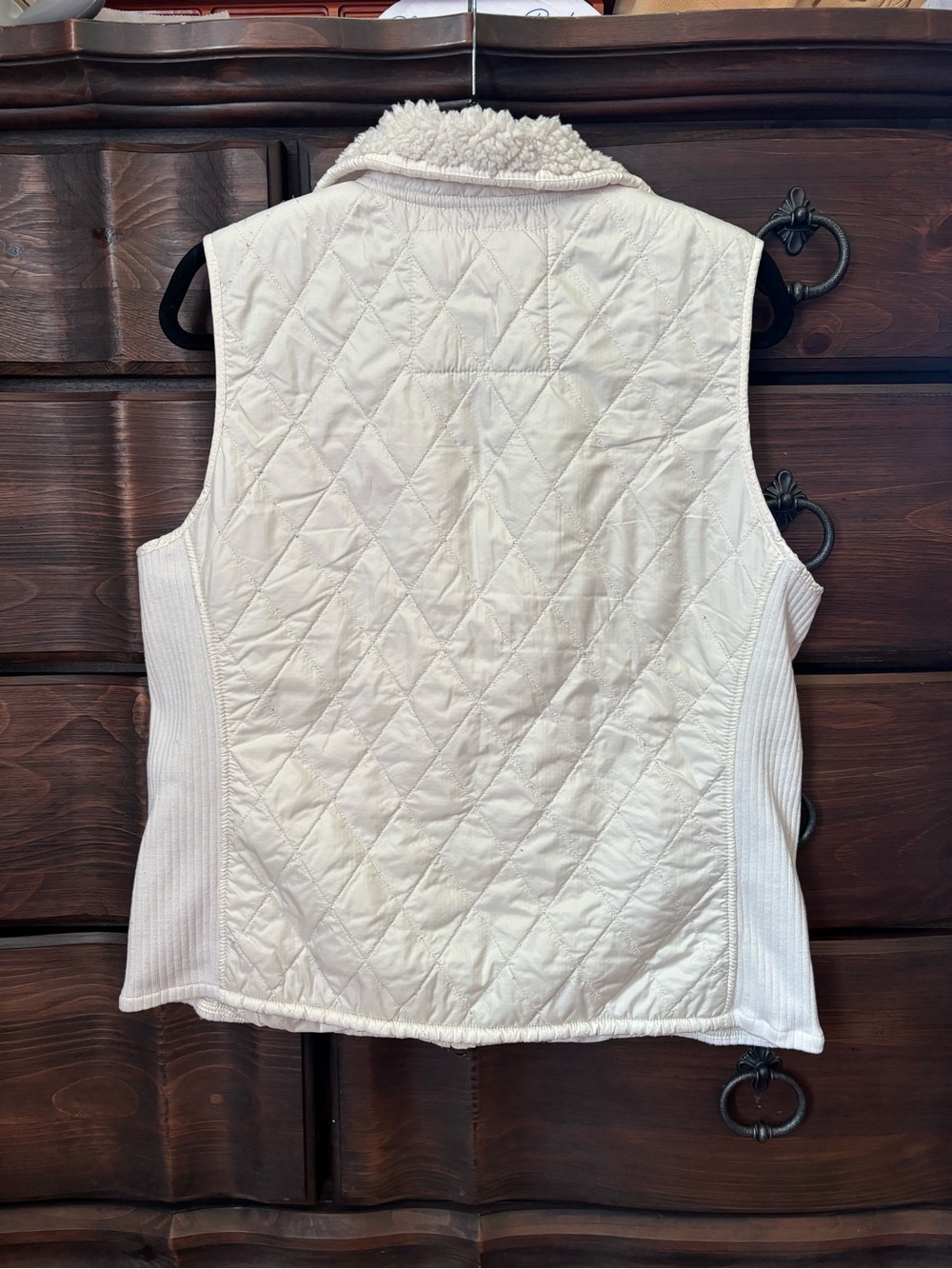 LL Bean Womens White Fleece-Lined Fitness Vest, Size Large Regular - Picture 4 of 6